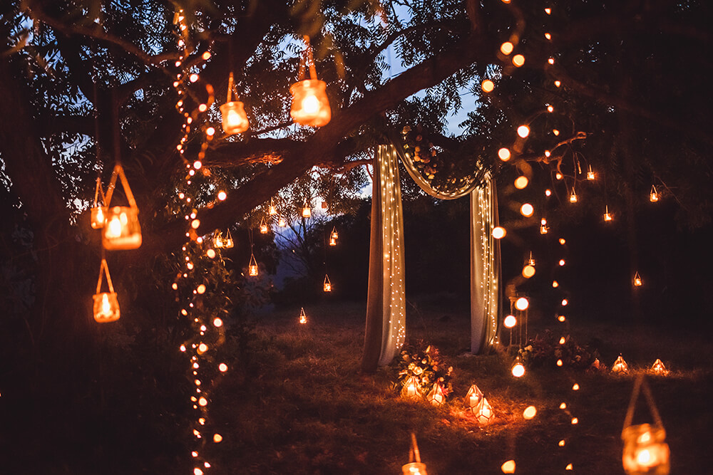 romantic outdoor lights